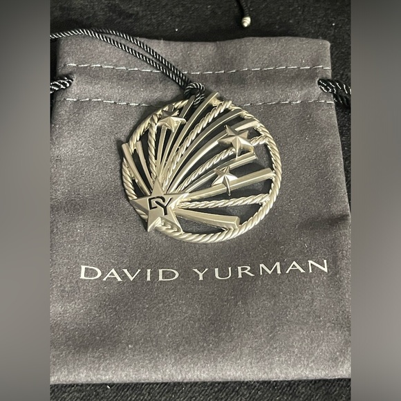 Authentic David Yurman Silver Ornaments On Embellished Cord w/ DY Pouch - Picture 1 of 6